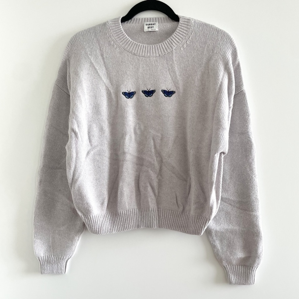 Sunday Best Embroidered Butterfly Sweater - Picture 2 of 12